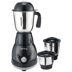 Lifelong Power Pro 500 Watt 3 Jars Mixer Grinder (18000 RPM, Overload Safety Button, Black)