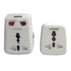 Croma Type A 2-Port Charger (Adapter Only, LED Indicator, White)