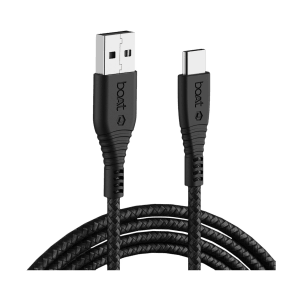 boAt A325 Type A to Type C 4.9 Feet (1.5M) Cable (Tangle-free Design, Black)