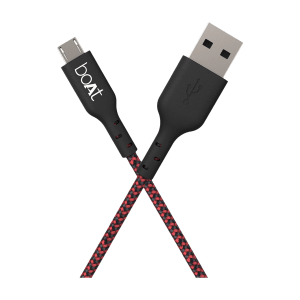 boAt 150 Type A to Micro USB 4.9 Feet (1.5M) Cable (Tangle-free Design, Black & Red)