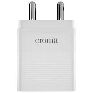 Croma 30W Type C Fast Charger (Adapter Only, Multiple Protection, White)