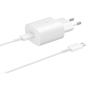 SAMSUNG 25W Type C Fast Charger (Adapter Only, Support PD 3.0 PPS, White)