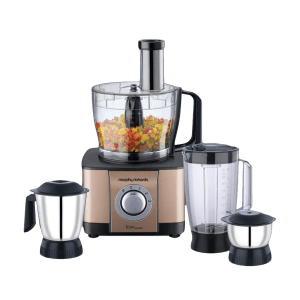 morphy richards Icon Superb 1000 Watt Food Processor with 6 Blades (Glazing Copper Gold)