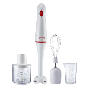 Lifelong Regalia Plus 300 Watt Hand Blender with 2 Attachments (Detachable Shaft, White)