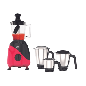 Preethi Peppy Plus 750 Watt 4 Jars Mixer Grinder (21000 RPM, Motor Cooling Booster Technology, Red & Black)