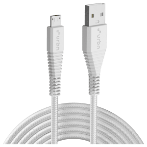 urbn Type A to Micro USB Type B 4.95 Feet (1.5 M) Cable (Tangle-free Design, White)