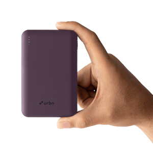 urbn 20000 mAh 22.5W Fast Charging Power Bank (2 Type C & 1 Type A Ports, 12 Layers Circuit Protection, Purple)