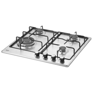 KAFF NE 4B 60 SS 4 Burner Automatic Hob (Matt Enameled Pan Support, Silver)