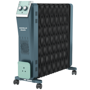 HAVELLS Hestio 15 Wave fin 2900 Watts PTC Fan Oil Filled Room Heater (Multi Directional Heating, GHROFCTN290, Dark Slate Cyan Grey)