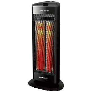 HAVELLS Walthero Carbon 1000 Watts Heating Tubes Room Heater (Oscillation Function, GHRGHBWK100, Black)