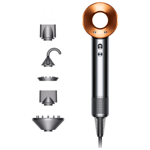 dyson Supersonic Hair Dryer with 4 Heat Settings & Cool Shot (Diffuser, Nickel & Copper)