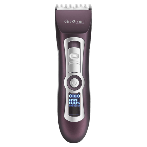 Groomiist Platinum Series Rechargeable Corded & Cordless Dry Trimmer for Hair Clipping, Beard & Moustache with 4 Length Settings for Men (300min Runtime, LCD Display with Indicators, Brown & Ivory)