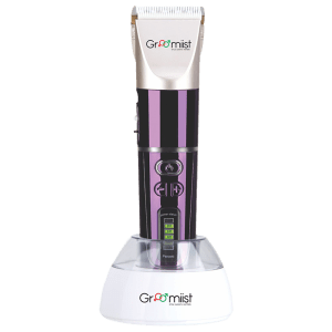 Groomiist Platinum Series Rechargeable Corded & Cordless Dry Trimmer for Hair Clipping, Beard & Moustache with 4 Length Settings for Men (270min Runtime, Charging Dock, Purple & Ivory)