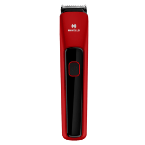 HAVELLS BT5111C Rechargeable Cordless Dry Trimmer for Beard, Moustache & Body Grooming with 4 Length Settings for Men (45mins Runtime, LED Indicator, Red)