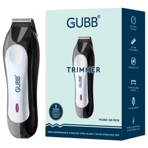 GUBB GB-9018 Rechargeable Cordless Dry Trimmer for Beard with 5 Length Settings for Men (30mins Runtime, 360 Degree Rotating Blades, Black)