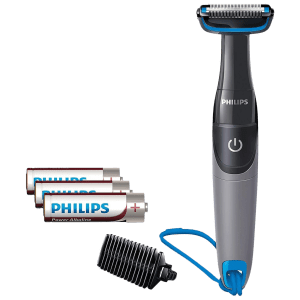 PHILIPS Series 1000 Cordless Wet & Dry Trimmer for Body & Intimate Areas with 2 Length Settings for Men (2months Runtime, Skin Protection System, Grey)