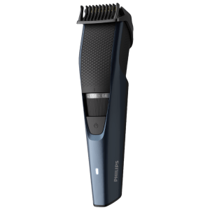 PHILIPS 3000 Series Rechargeable Cordless Wet & Dry Trimmer for Beard & Moustache with 20 Length Settings for Men (60min Runtime, LED Charge Indicator, Blue)