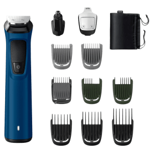 PHILIPS Series 7000 12-in-1 Rechargeable Cordless Grooming Kit for Face, Hair & Body for Men (90min Runtime, DualCut Technology, Blue)