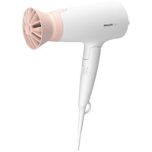 PHILIPS 3000 Series Hair Dryer with 3 Heat Settings & Cool Air Function (Thermo Protect Technology, White & Pink)