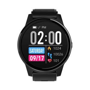 eOnz North Edge Keep Smartwatch with Health Monitoring (42mm, IP68 Water Resistant, Black Strap)