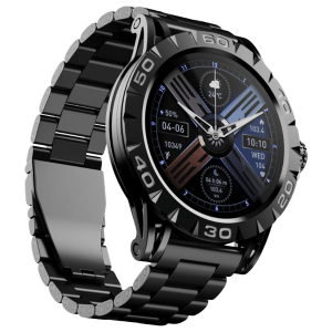 boAt Enigma Z30 Smartwatch with Bluetooth Calling (36.3mm AMOLED Display, IP67 Sweat Resistant, Classic Black Strap)