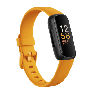 fitbit Inspire 3 Fitness Tracker with Stress Management (0.74 Inch Always-On AMOLED Display, Water Resistant, Morning Glow Strap)