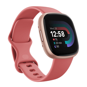 fitbit Versa 4 Smartwatch with Sleep Tools (1.58 Inch Always-On AMOLED Display, Water Resistant, Pink Sand Strap)