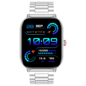 FIRE-BOLTT Starlight Smartwatch with Bluetooth Calling (51mm TFT HD Display, IP68 Water Resistant, Silver Strap)