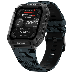 FIRE-BOLTT Combat Smartwatch with Bluetooth Calling (49.5mm TFT Display, IP68 Water Resistant, Camo Black Strap)