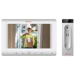 CP PLUS 7 Inch Video Door Phone Kit (TFT LCD Display, CPPVK70TH, White)