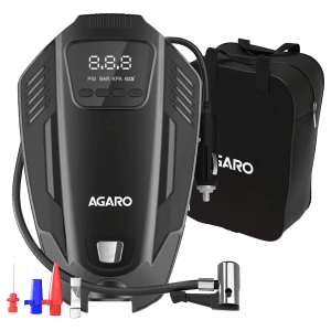 AGARO PRIMO 150 PSI Tyre Inflator for Cars and Bikes (In Built Digital Pressure Gauge, 33626, Black)