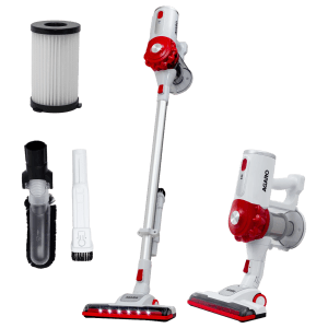 AGARO Regency 110W Cordless Dry Vacuum Cleaner with Cyclonic Suction (2200 mAh Battery, White & Red)