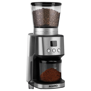 AGARO Supreme 12 Cups Automatic Coffee Grinder (Grinds Coffee Beans, Digital Timer, 33914, Silver)