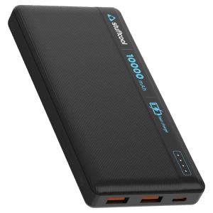 stuffcool Major 10000 mAh 22.5W Fast Charging Power Bank (2 Type A and 1 Type C and Micro USB Ports, LED Indicator, Black)