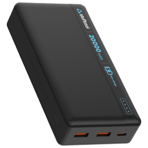 stuffcool Major Plus 20000 mAh 22.5W Fast Charging Power Bank (2 Type A, 1 Micro USB and 1 Type C Port, Short Circuit Protection, Black)