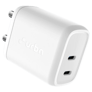 urbn UWA350WH 35W Type C 2-Port Fast Charger (Adapter Only, GaN Technology, White)