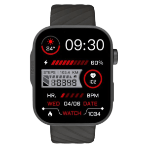 noise ColorFit Caliber 3 Plus Smartwatch with Bluetooth Calling (49.7mm AMOLED Display, IP67 Water Resistant, Charcoal Grey Strap)