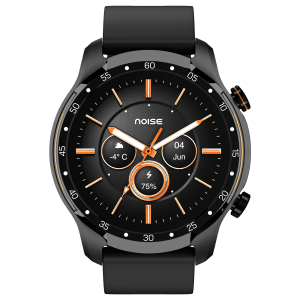 noise NoiseFit Voyage Smartwatch with Bluetooth Calling (35.5mm Retina AMOLED Display, IP68 Water Resistant, Jet Black Strap)