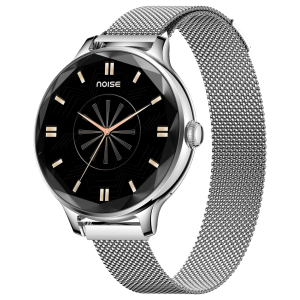 noise NoiseFit Diva Smartwatch with Bluetooth Calling (27.9mm AMOLED Display, Silver Link Strap)