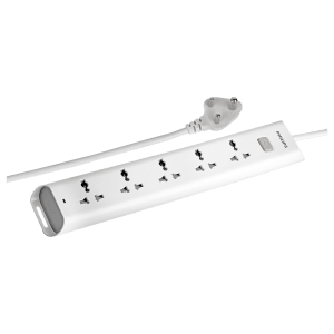 PHILIPS 10 Amps 5 Sockets Power Multiplier (1.2 Meters, Child Safety Shutter, CHP2452W/94, White)