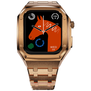 FIRE-BOLTT Elemento Smartwatch with Bluetooth Calling (49.5mm Always On Display, IP68 Water Resistant, Gold Strap)