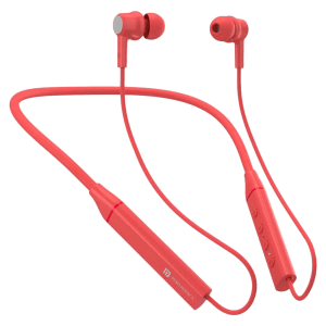 PORTRONICS Harmonics 400 In-Ear Wireless Earphone with Mic (Bluetooth 5.1, Hi-Fidelity Sound, Red)