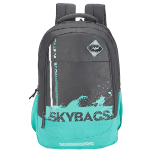 Skybags BFF 3 Polyester Laptop Backpack (28 L, Water Resistant, Grey)