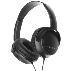 ambrane HP100 FGHP000020 Wired Headphone with Mic (On Ear, Black)