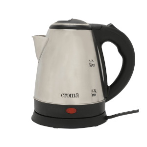 Croma 1500 Watt 1.2 Litre Electric Kettle with Auto Shut Off (Silver)