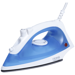 Croma 1200 Watts 180ml Steam Iron (Non Stick Teflon Coating, Blue)