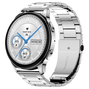 amazfit Pop 3R Smartwatch with Bluetooth Calling (36.32mm AMOLED Display, IP68 Water Resistant, Metallic Silver Strap)