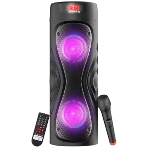 KRISONS Cyclone 100W Bluetooth Party Speaker with Mic (DJ Lights, 2.1 Channel, Black)