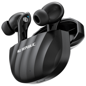 NU Republic Epic Extreme TWS Earbuds with Environmental Noise Cancellation (IPX5 Sweat Resistant, Fast Charge, Black)