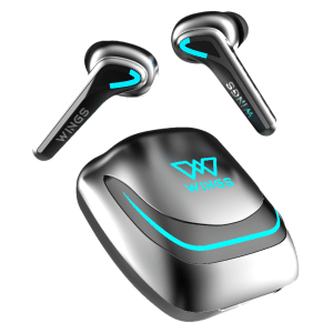 WINGS Phantom 760 TWS Earbuds with Environmental Noise Cancellation (IPX5 Water Resistant, 40ms Ultra Low Latency Game Mode, Grey)